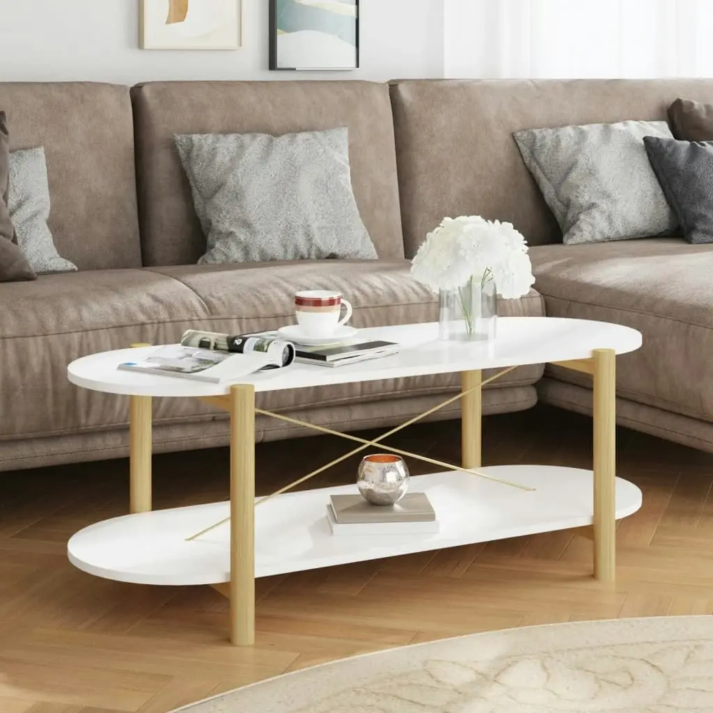 Coffee Table White 110x48x40 cm Engineered Wood 345687