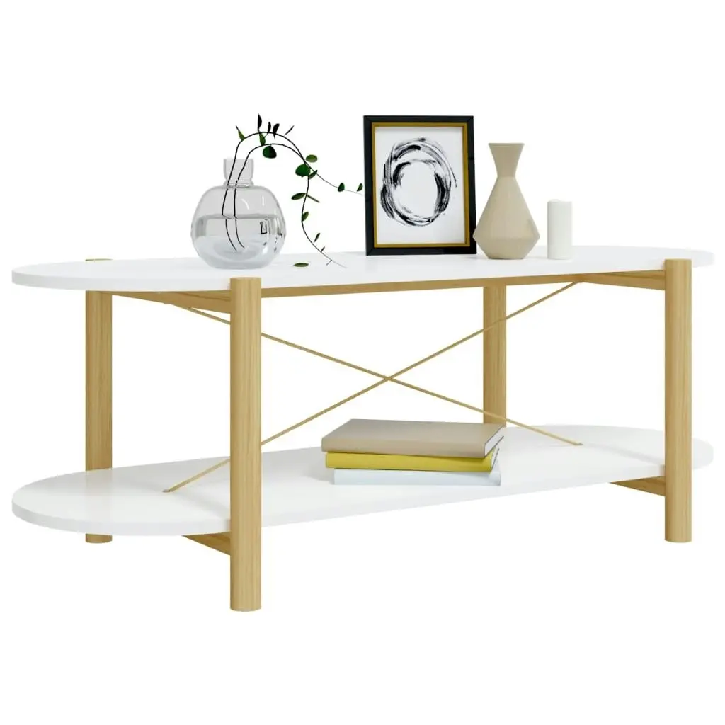 Coffee Table White 110x48x40 cm Engineered Wood 345687