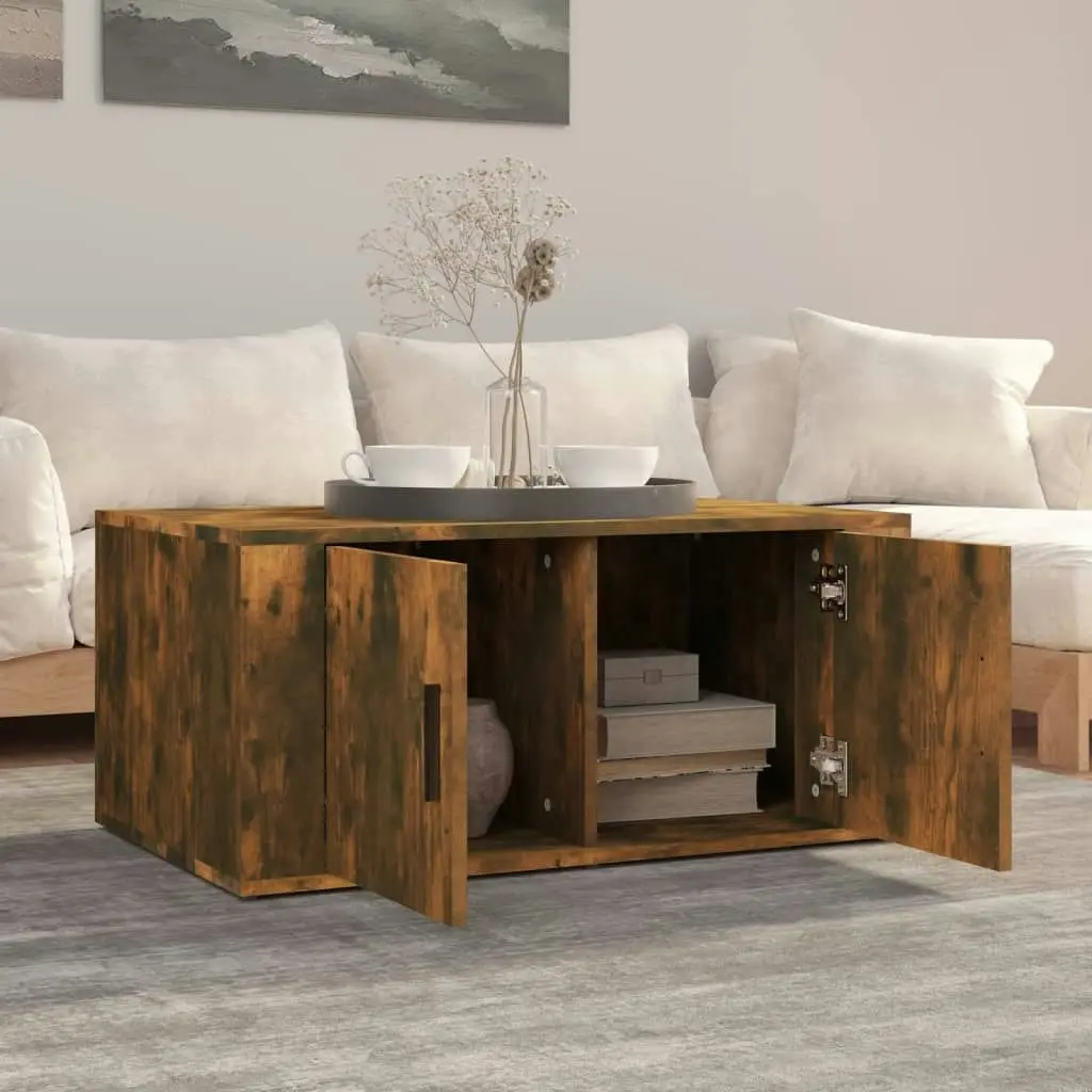 Coffee Table Smoked Oak 80x50x36 cm Engineered Wood 816517