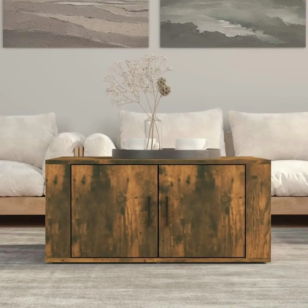 Coffee Table Smoked Oak 80x50x36 cm Engineered Wood 816517