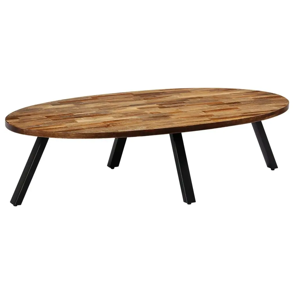 Coffee Table Solid Reclaimed Teak Oval 120x60x30 cm 245417