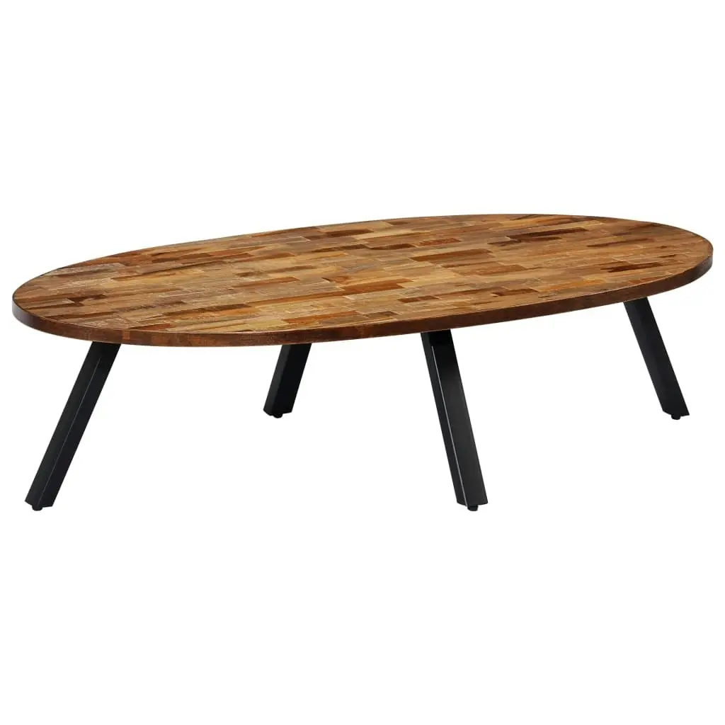 Coffee Table Solid Reclaimed Teak Oval 120x60x30 cm 245417