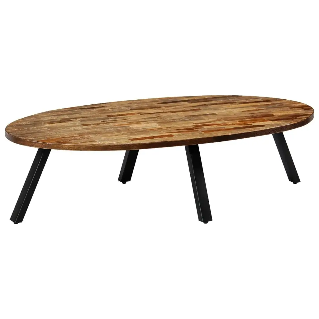 Coffee Table Solid Reclaimed Teak Oval 120x60x30 cm 245417