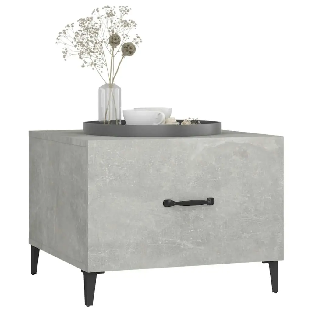 Coffee Table with Metal Legs 2 pcs Concrete Grey 50x50x40 cm 812735