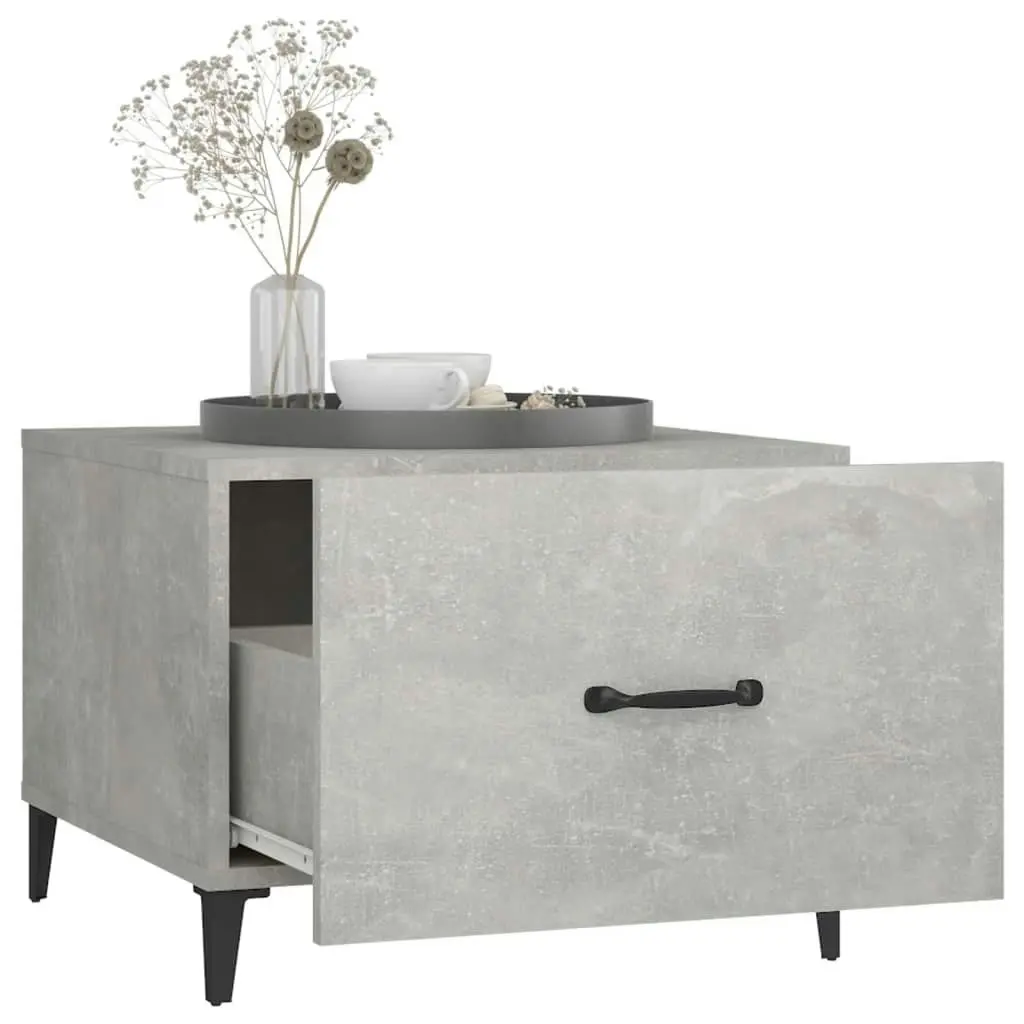 Coffee Table with Metal Legs 2 pcs Concrete Grey 50x50x40 cm 812735