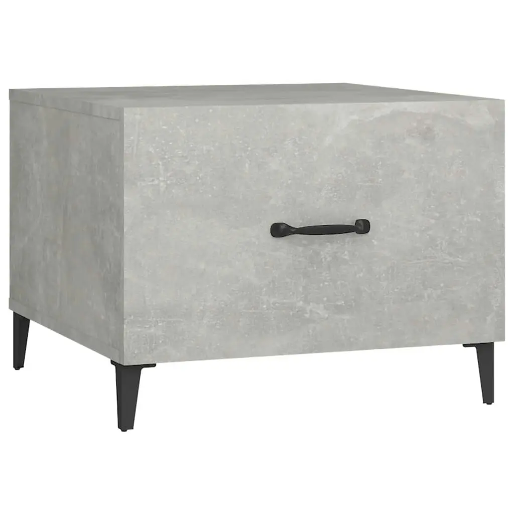 Coffee Table with Metal Legs 2 pcs Concrete Grey 50x50x40 cm 812735