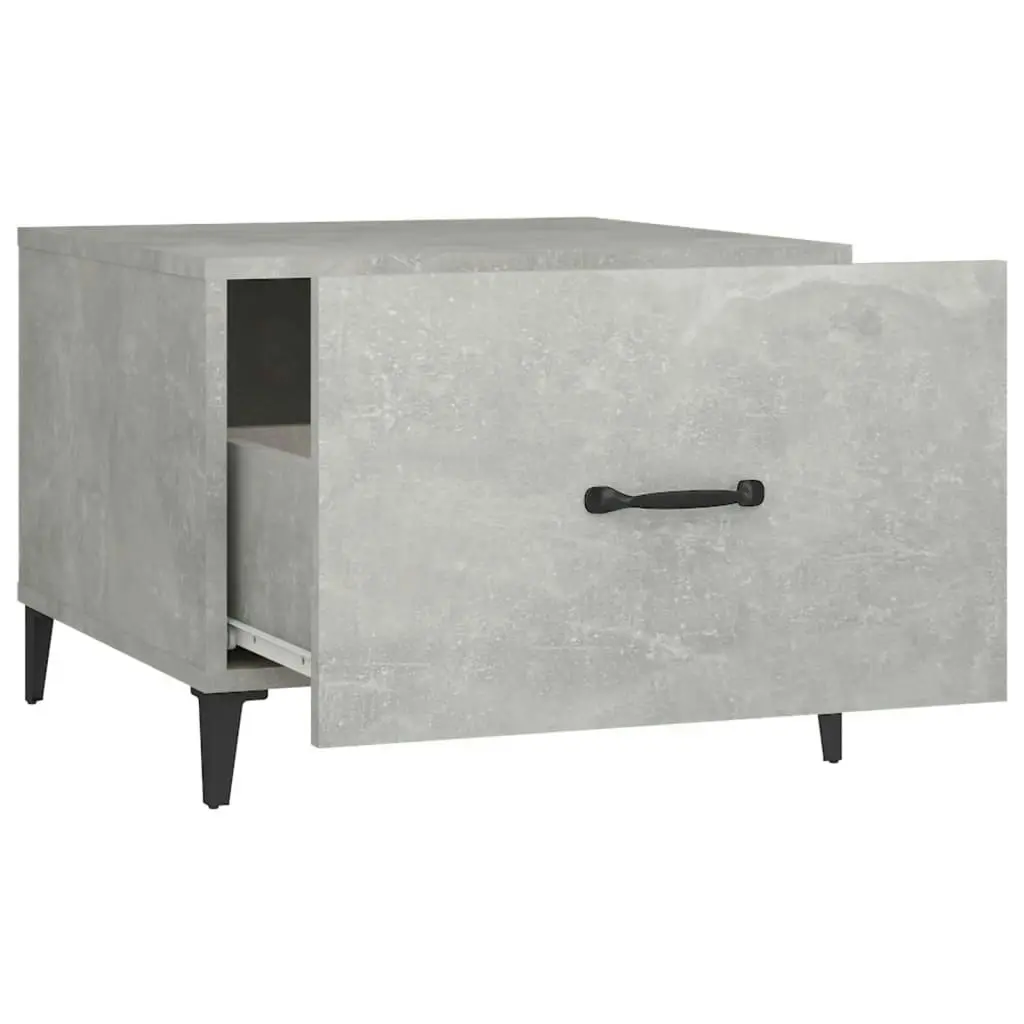 Coffee Table with Metal Legs 2 pcs Concrete Grey 50x50x40 cm 812735