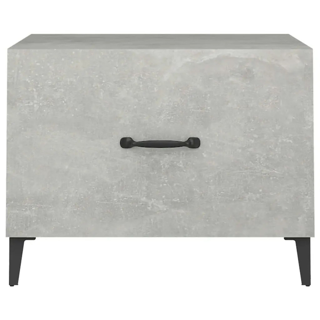 Coffee Table with Metal Legs 2 pcs Concrete Grey 50x50x40 cm 812735