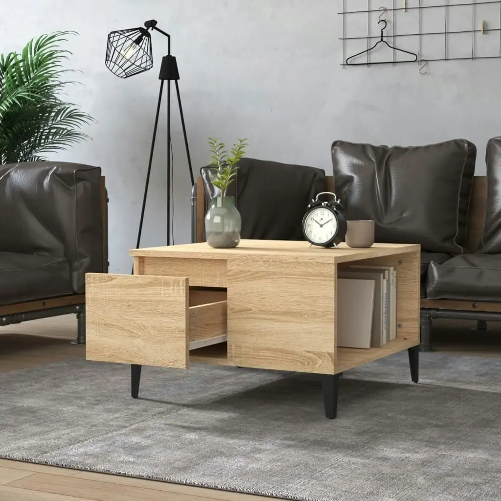 Coffee Table Sonoma Oak 55x55x36.5 cm Engineered Wood 821087