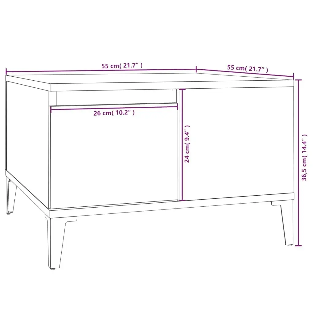 Coffee Table Sonoma Oak 55x55x36.5 cm Engineered Wood 821087