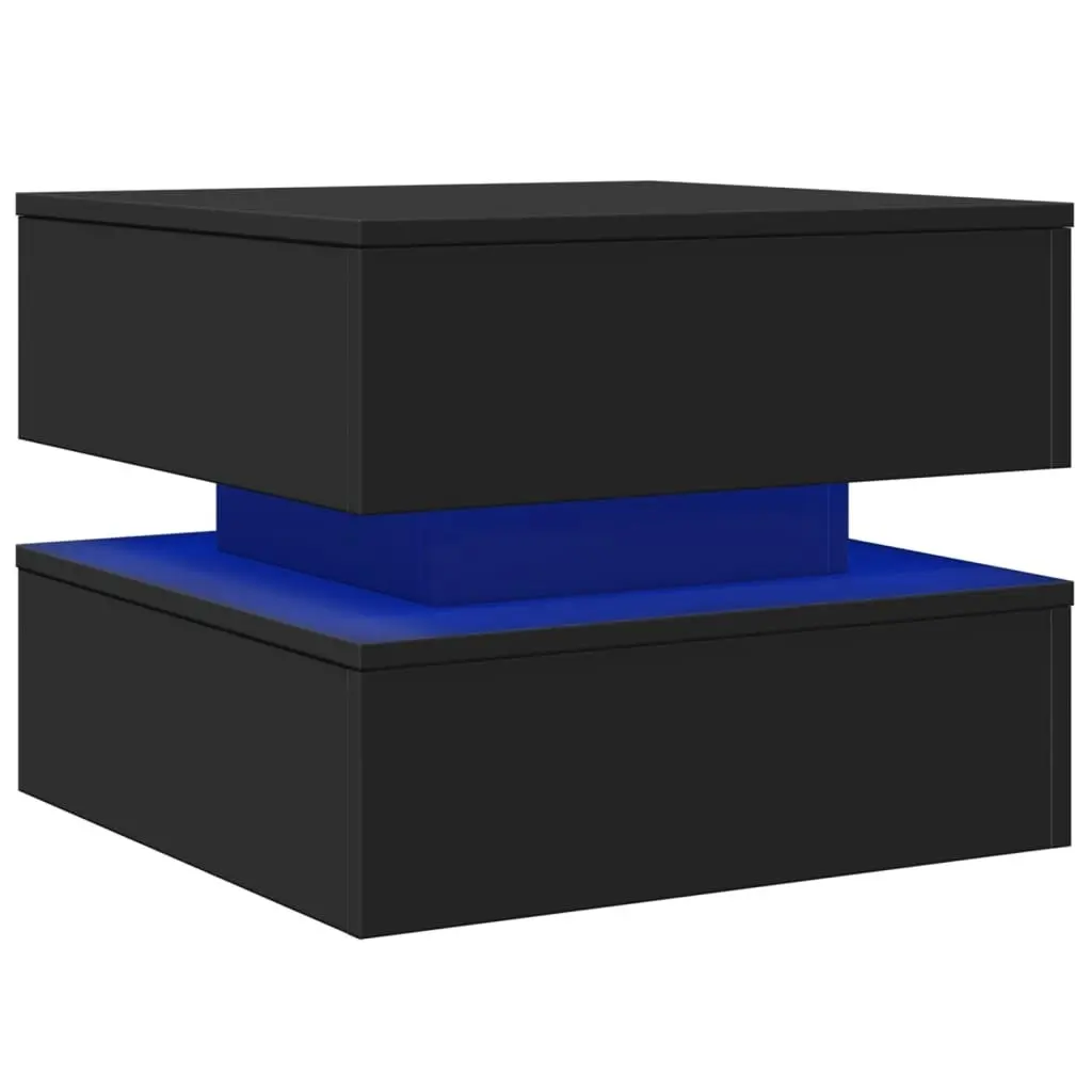 Coffee Table with LED Lights Black 50x50x40 cm 839855