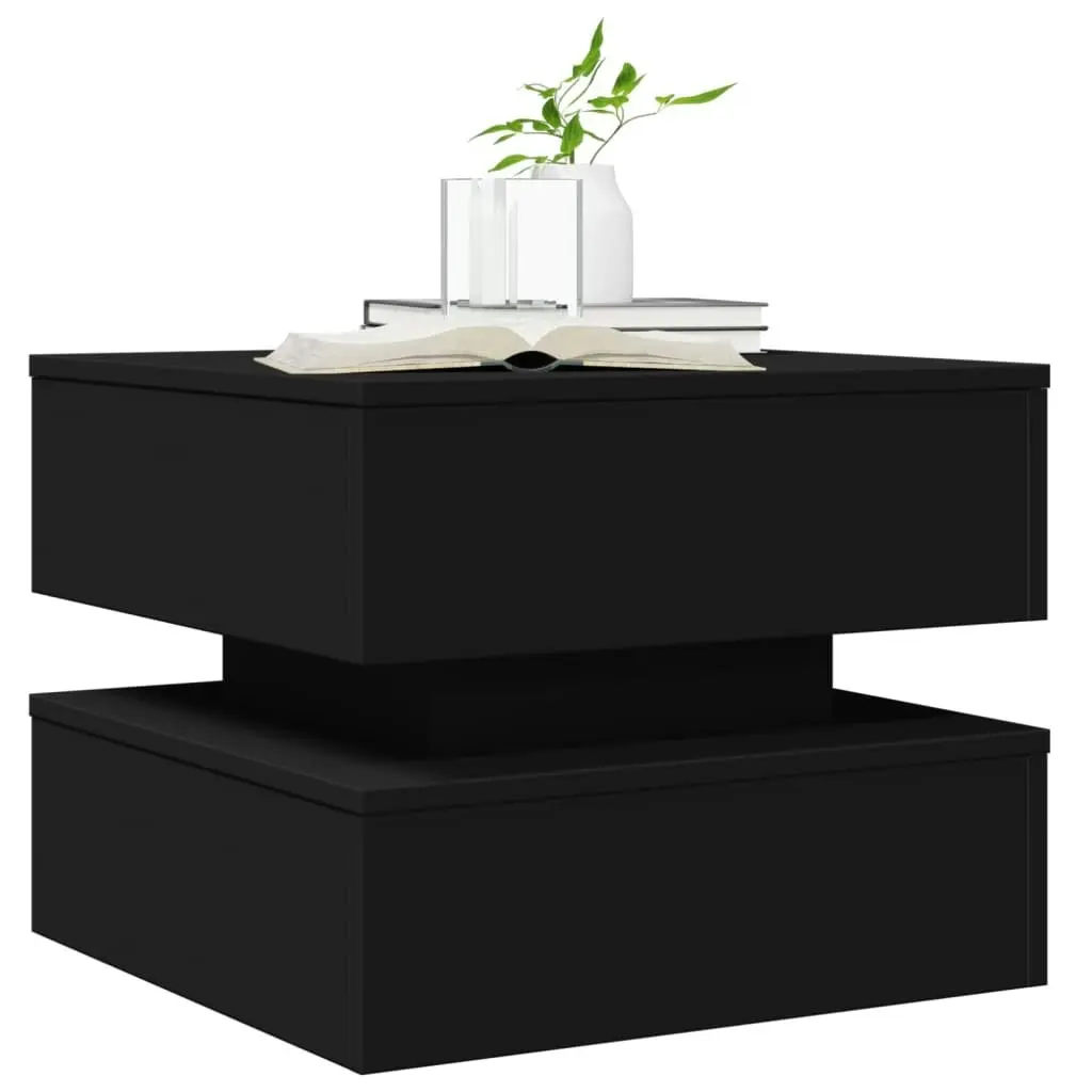 Coffee Table with LED Lights Black 50x50x40 cm 839855