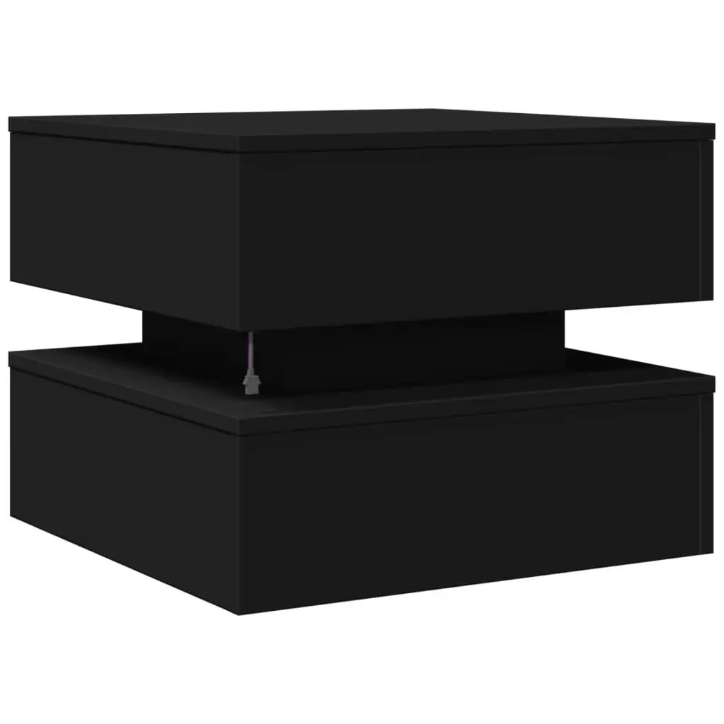 Coffee Table with LED Lights Black 50x50x40 cm 839855