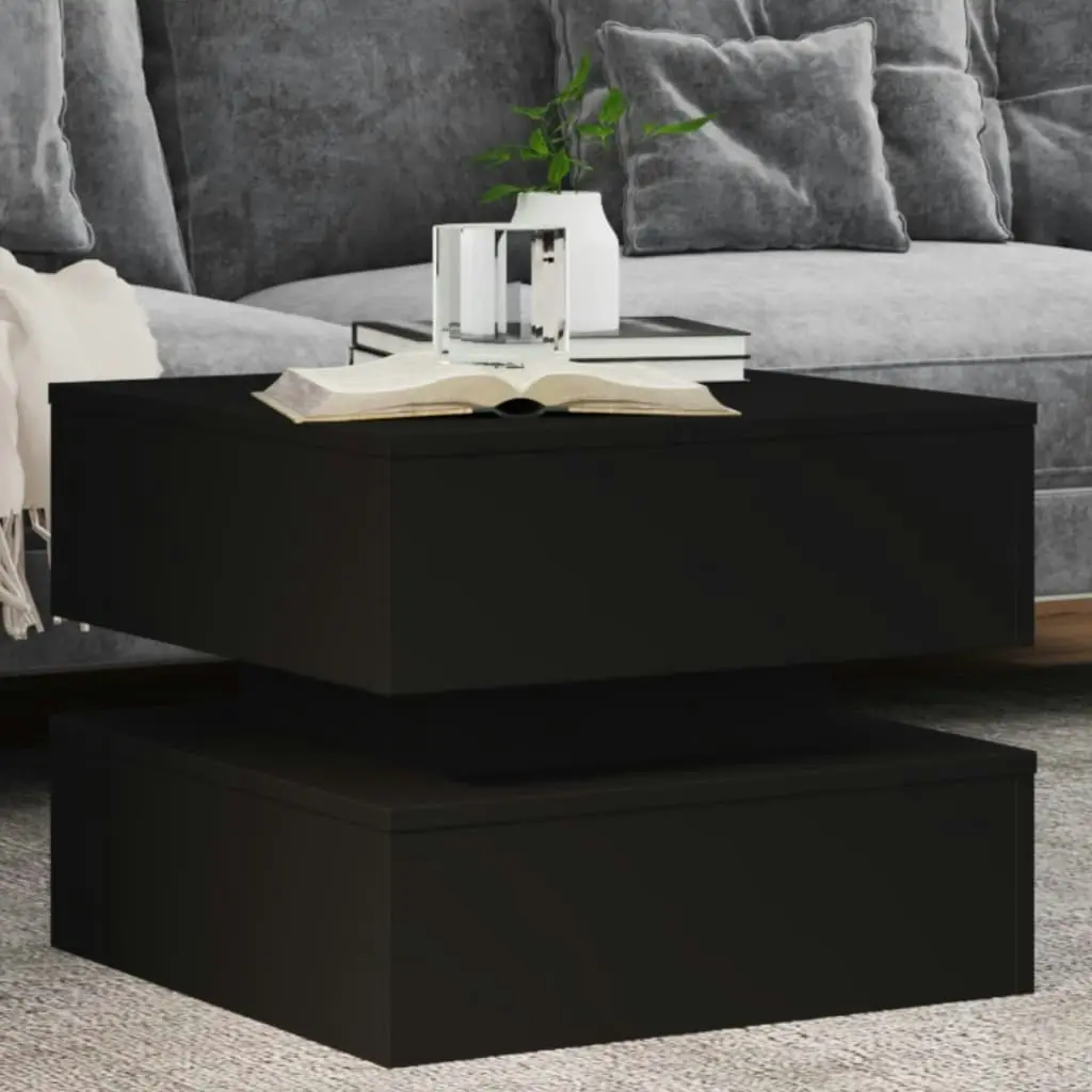 Coffee Table with LED Lights Black 50x50x40 cm 839855