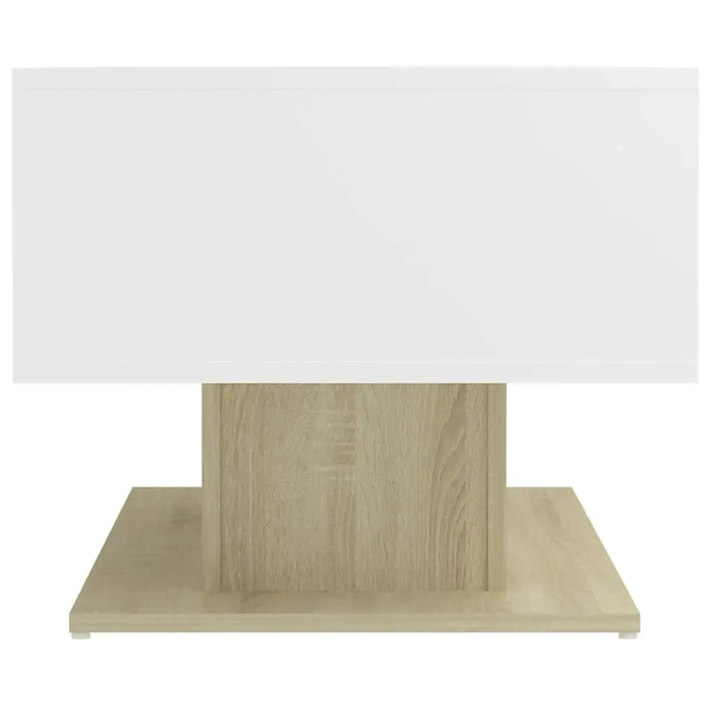 Coffee Table White and Sonoma Oak 103.5x50x44.5 cm Engineered Wood 806827