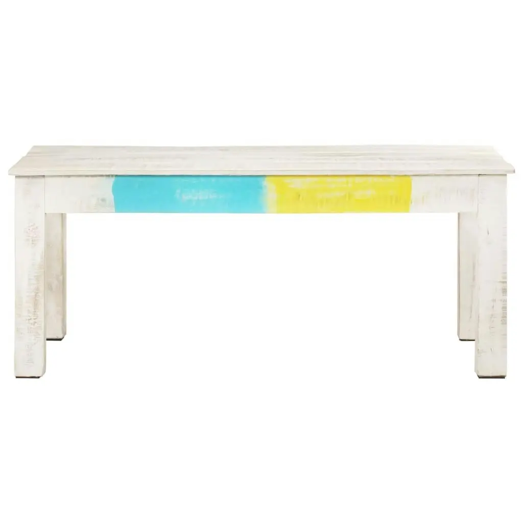 Coffee Table White 110x60x45 cm Solid Mango Wood 323555