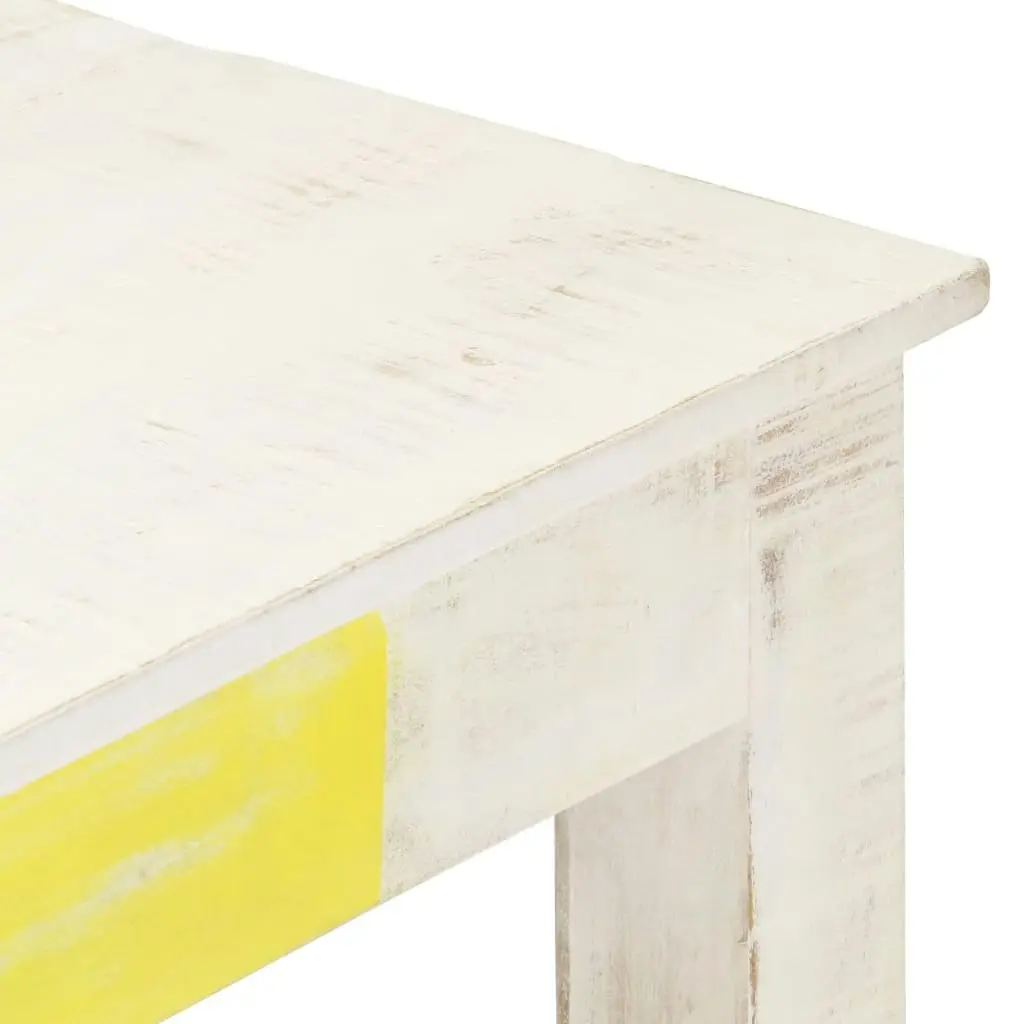 Coffee Table White 110x60x45 cm Solid Mango Wood 323555