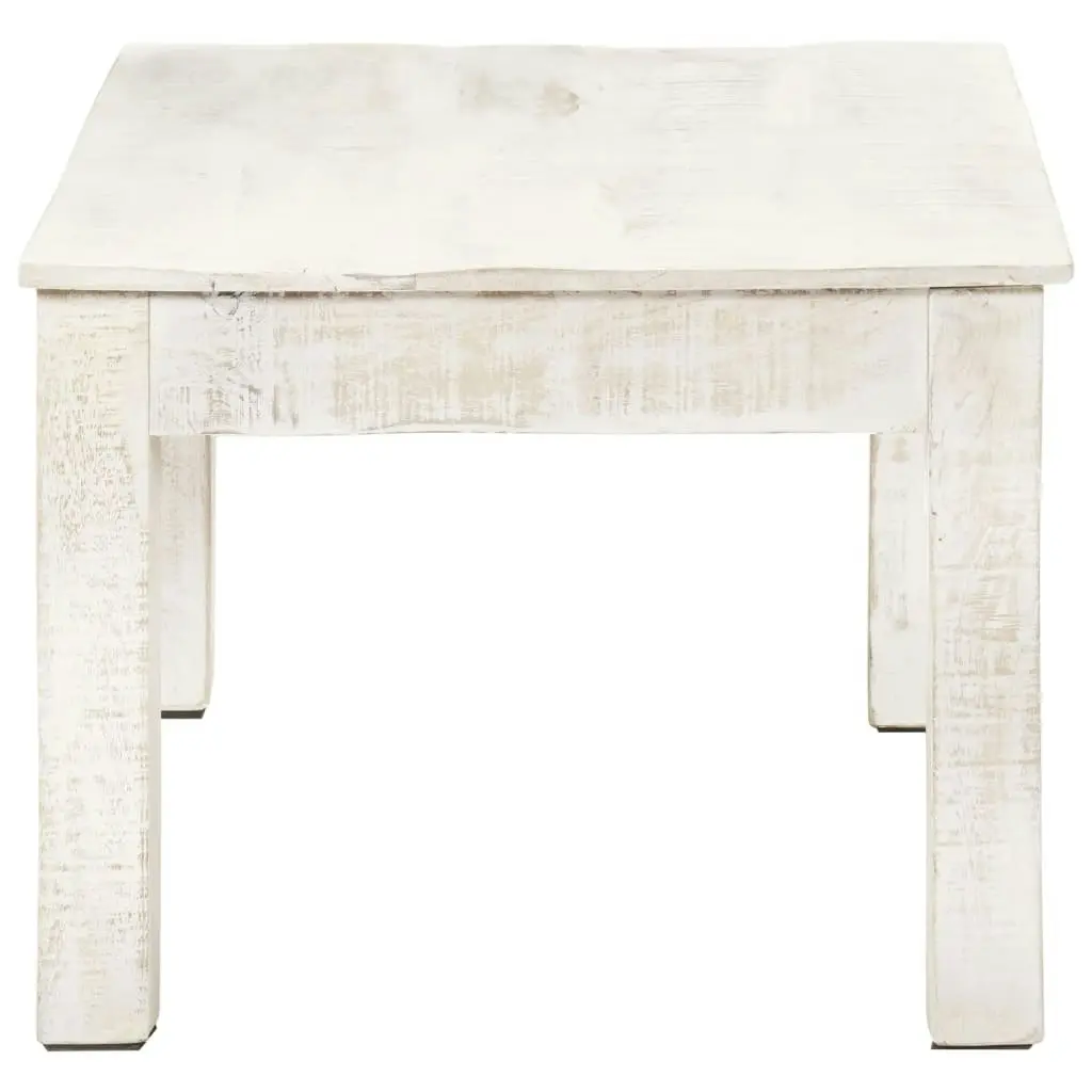 Coffee Table White 110x60x45 cm Solid Mango Wood 323555