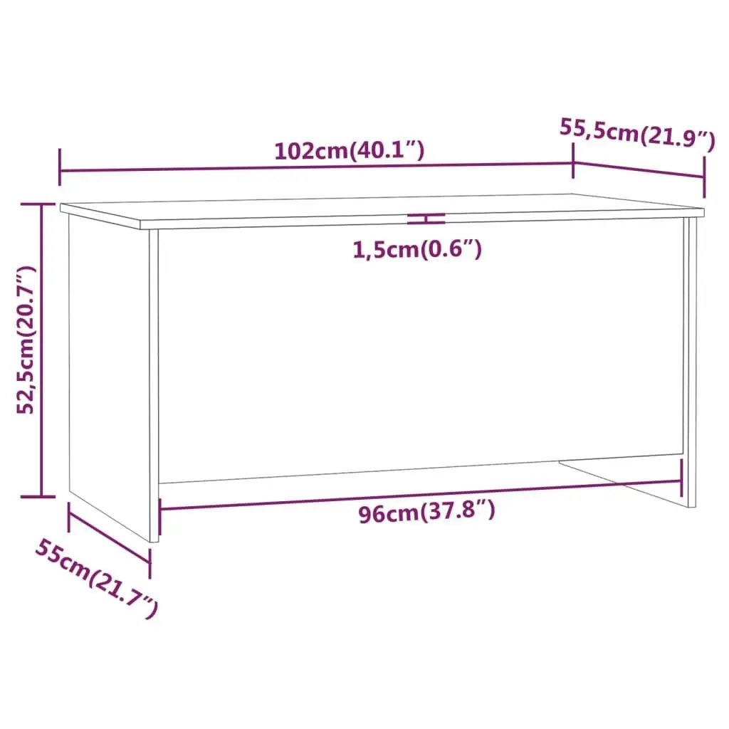 Coffee Table White 102x55.5x52.5 cm Engineered Wood 809665