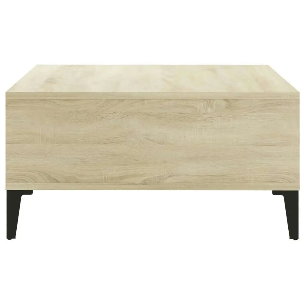 Coffee Table White and Sonoma Oak 60x60x30 cm Engineered Wood 805991