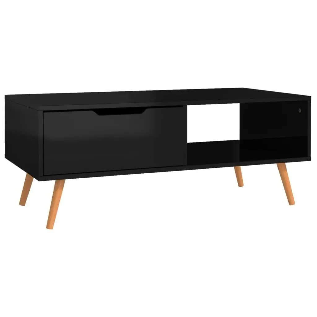 Coffee Table High Gloss Black 100x49.5x43 cm Engineered Wood 326793