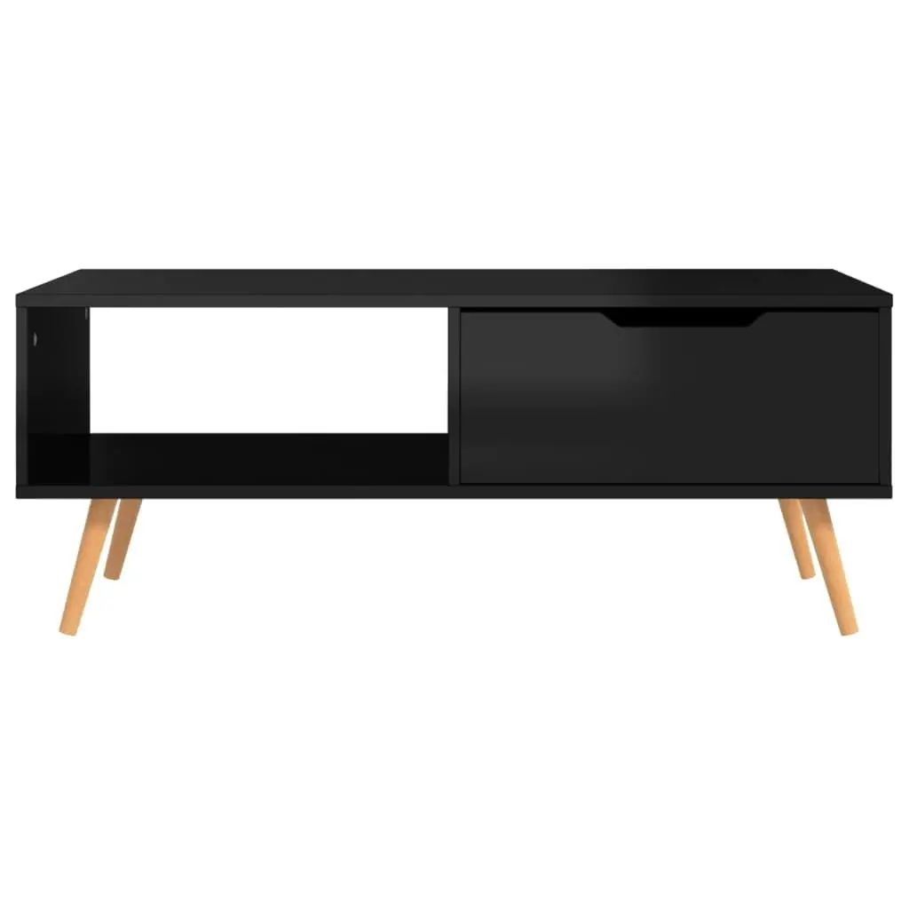 Coffee Table High Gloss Black 100x49.5x43 cm Engineered Wood 326793