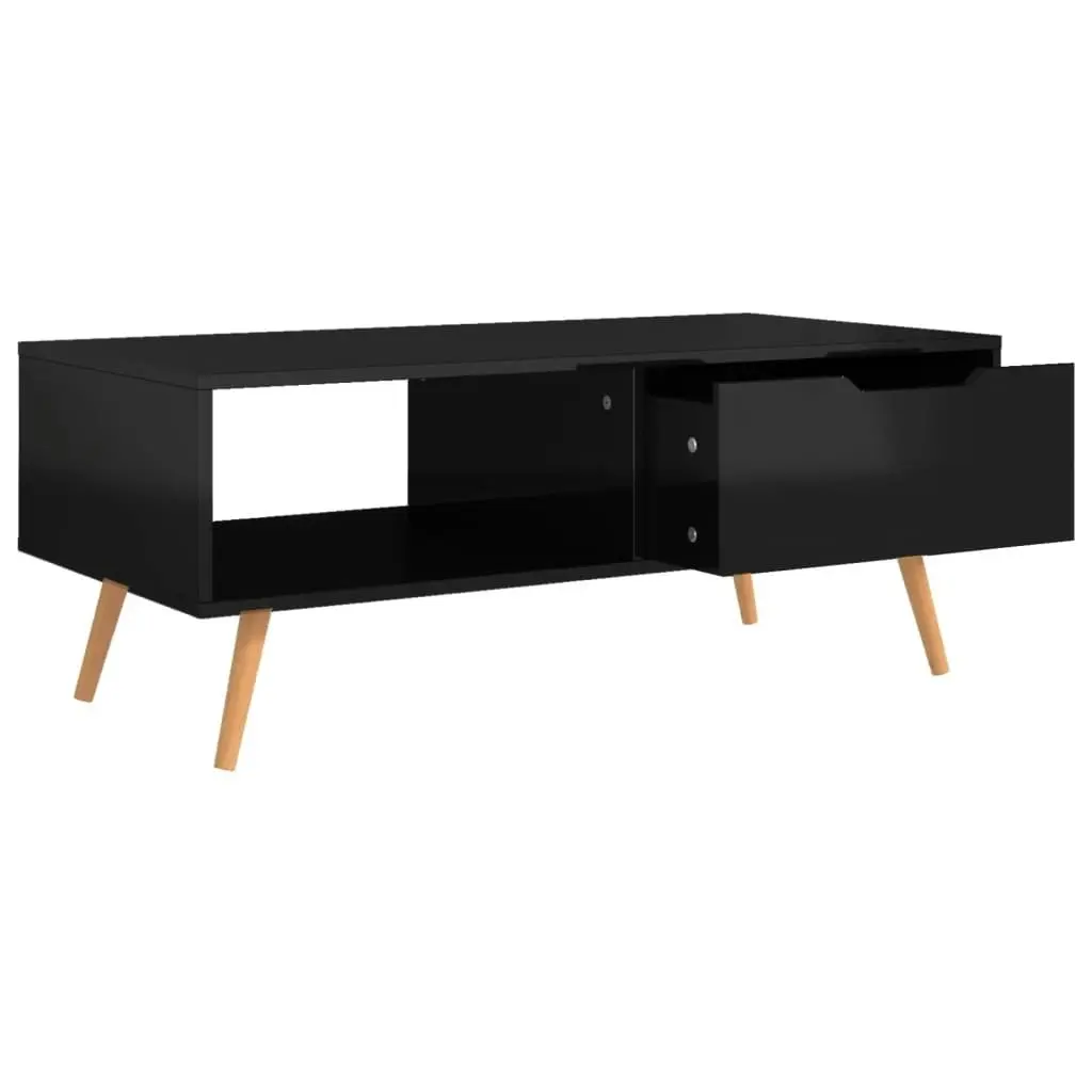 Coffee Table High Gloss Black 100x49.5x43 cm Engineered Wood 326793