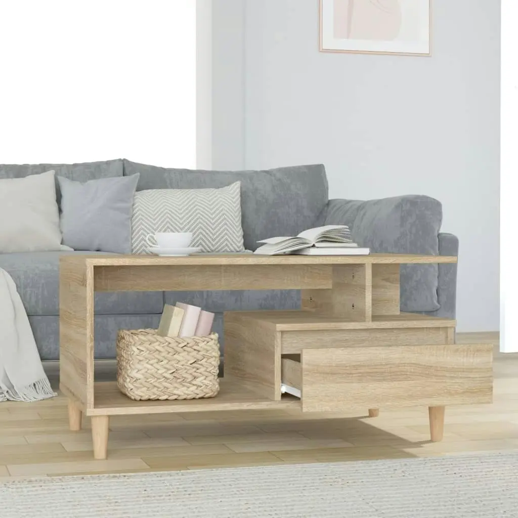 Coffee Table Sonoma Oak 90x49x45 cm Engineered Wood 819615