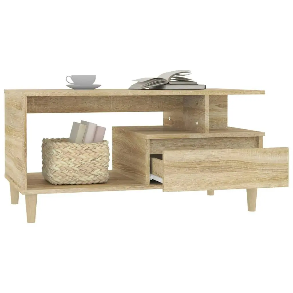 Coffee Table Sonoma Oak 90x49x45 cm Engineered Wood 819615