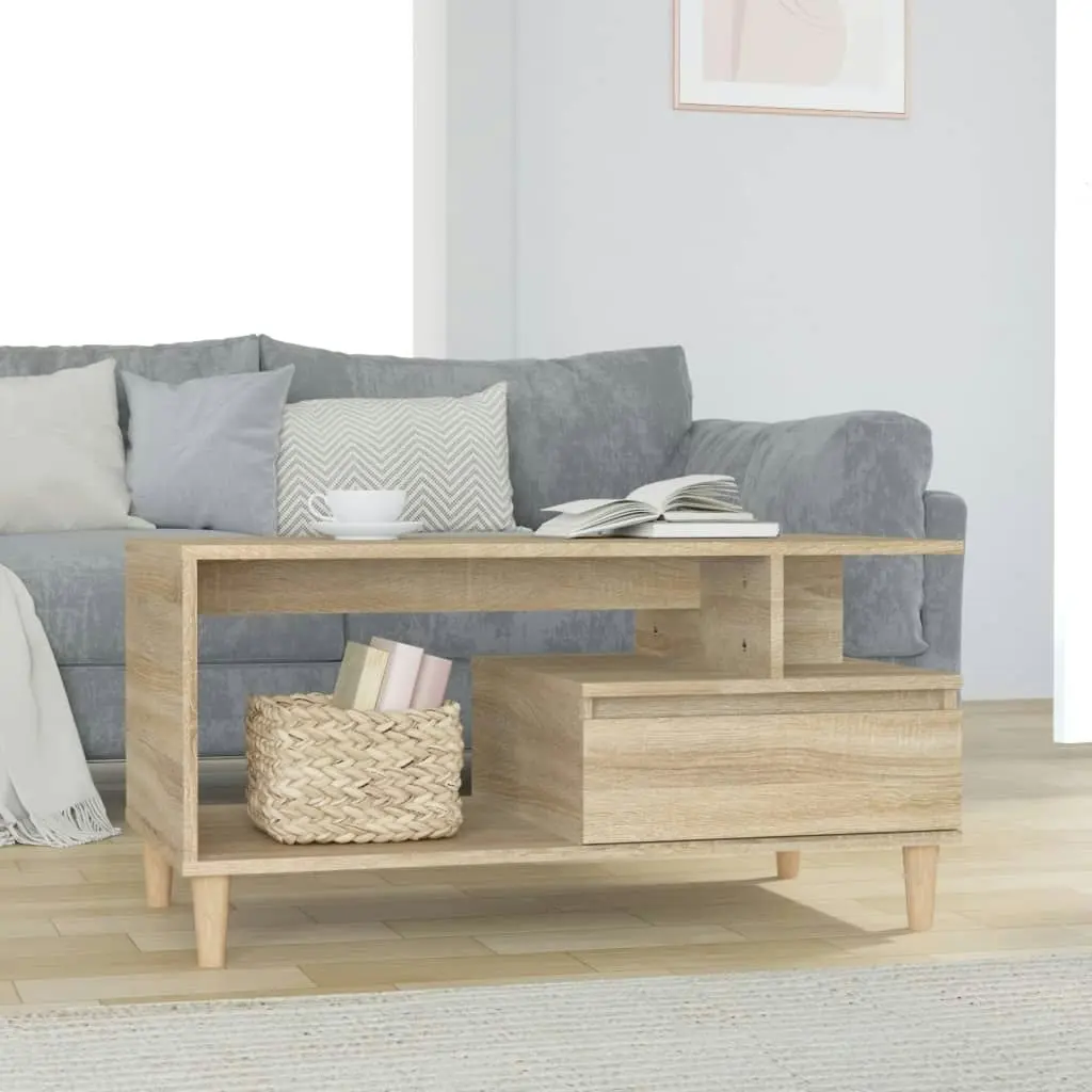 Coffee Table Sonoma Oak 90x49x45 cm Engineered Wood 819615