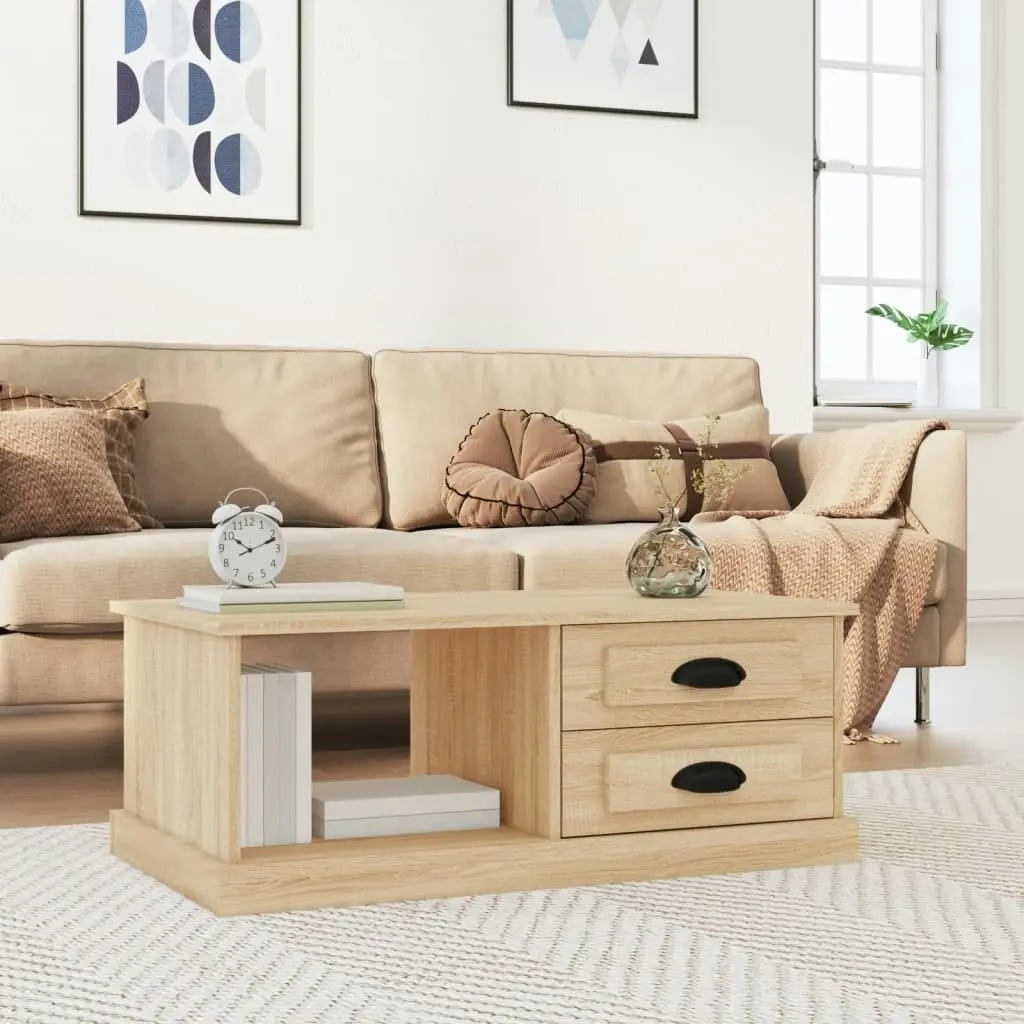 Coffee Table Sonoma Oak 90x50x35 cm Engineered Wood 816243