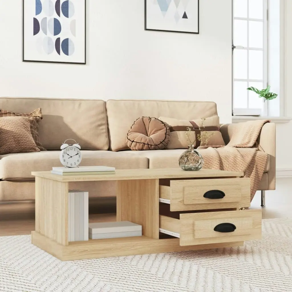 Coffee Table Sonoma Oak 90x50x35 cm Engineered Wood 816243