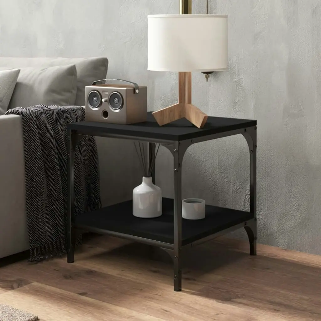 Coffee Table Black 50x50x40 cm Engineered Wood 819372