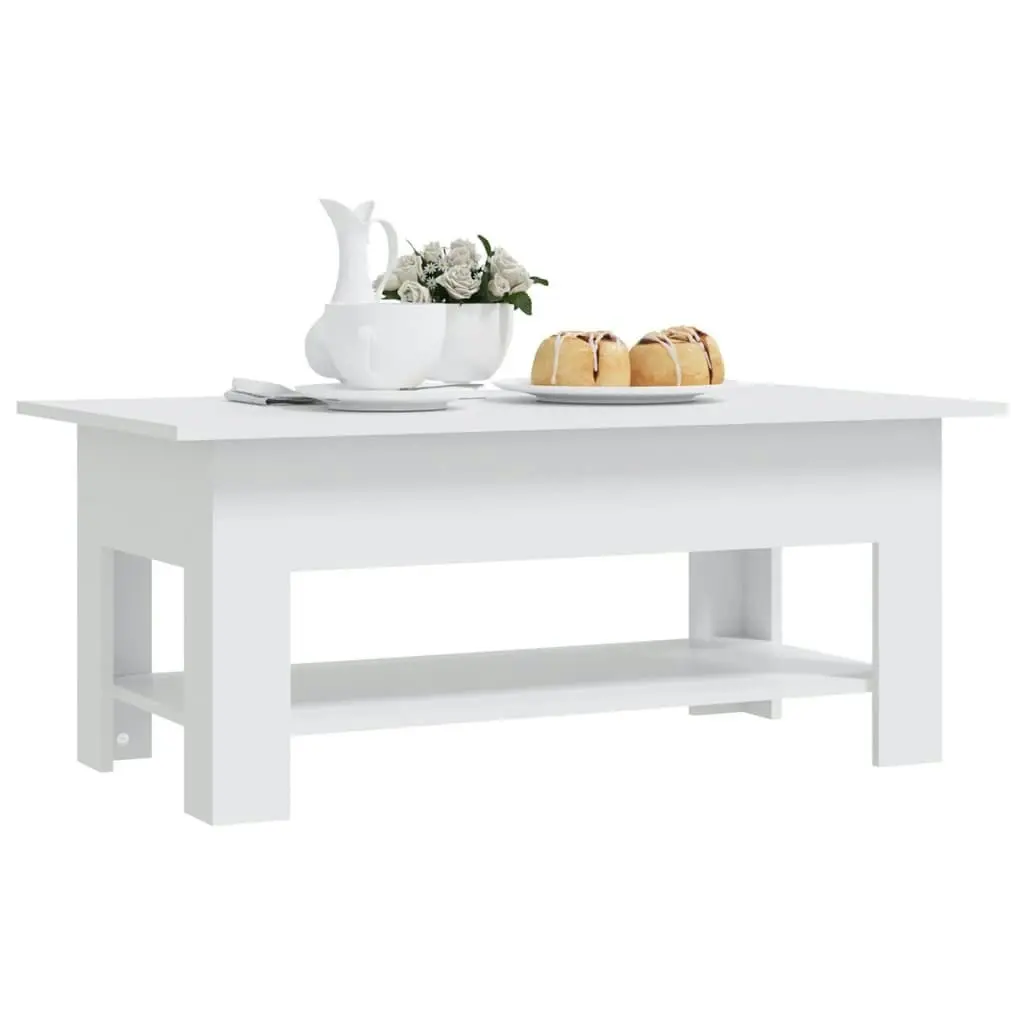 Coffee Table White 102x55x42 cm Engineered Wood 810253