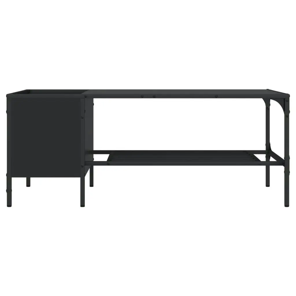 Coffee Table with Rack Black 100x51x40 cm Engineered Wood 837732