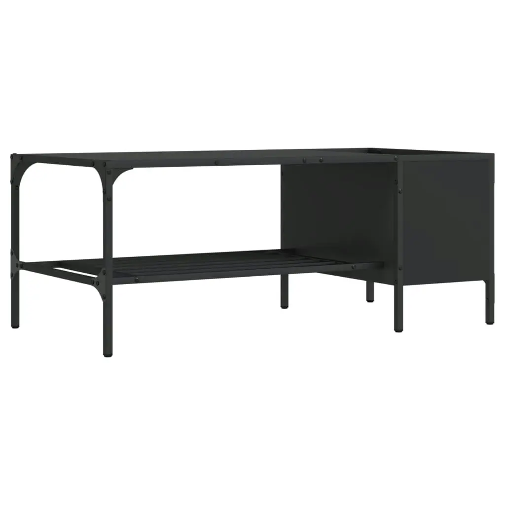 Coffee Table with Rack Black 100x51x40 cm Engineered Wood 837732