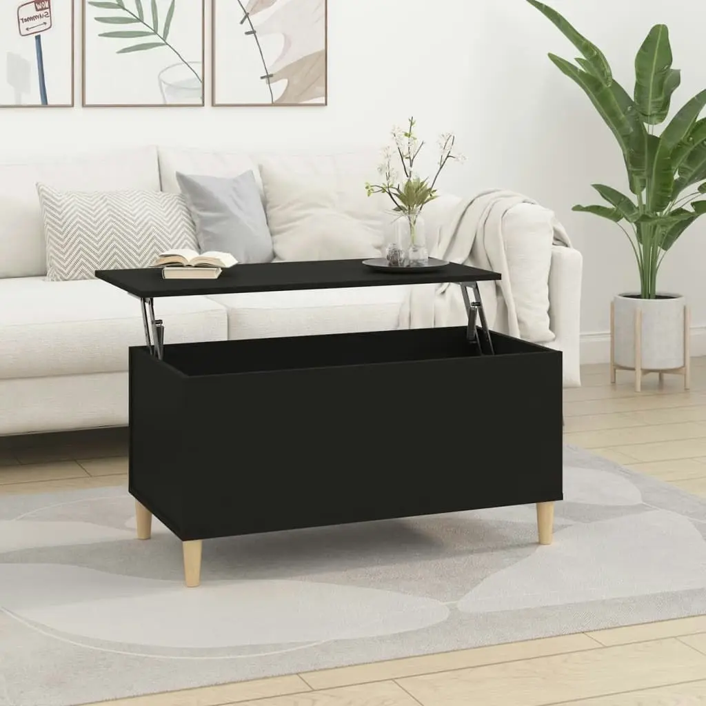 Coffee Table Black 90x44.5x45 cm Engineered Wood 819581