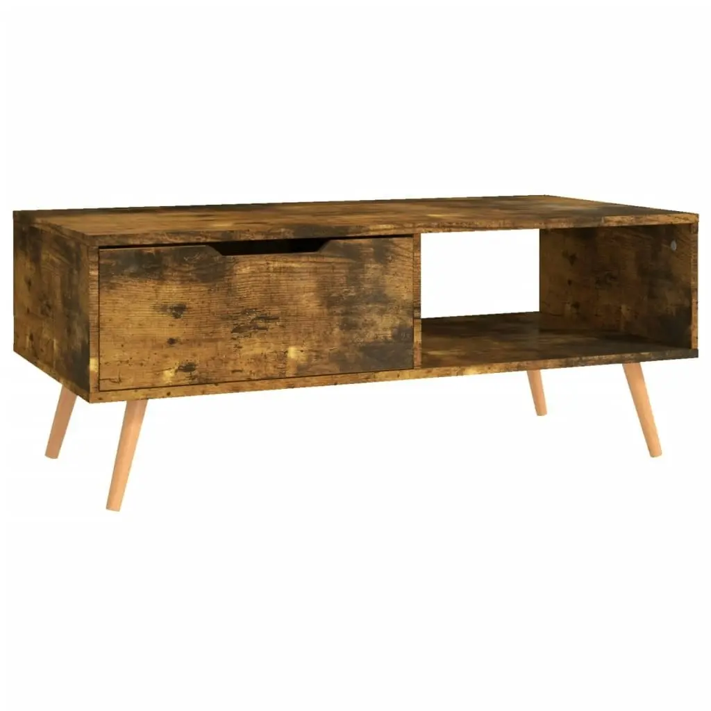 Coffee Table Smoked Oak 100x49.5x43 cm Engineered Wood 326794