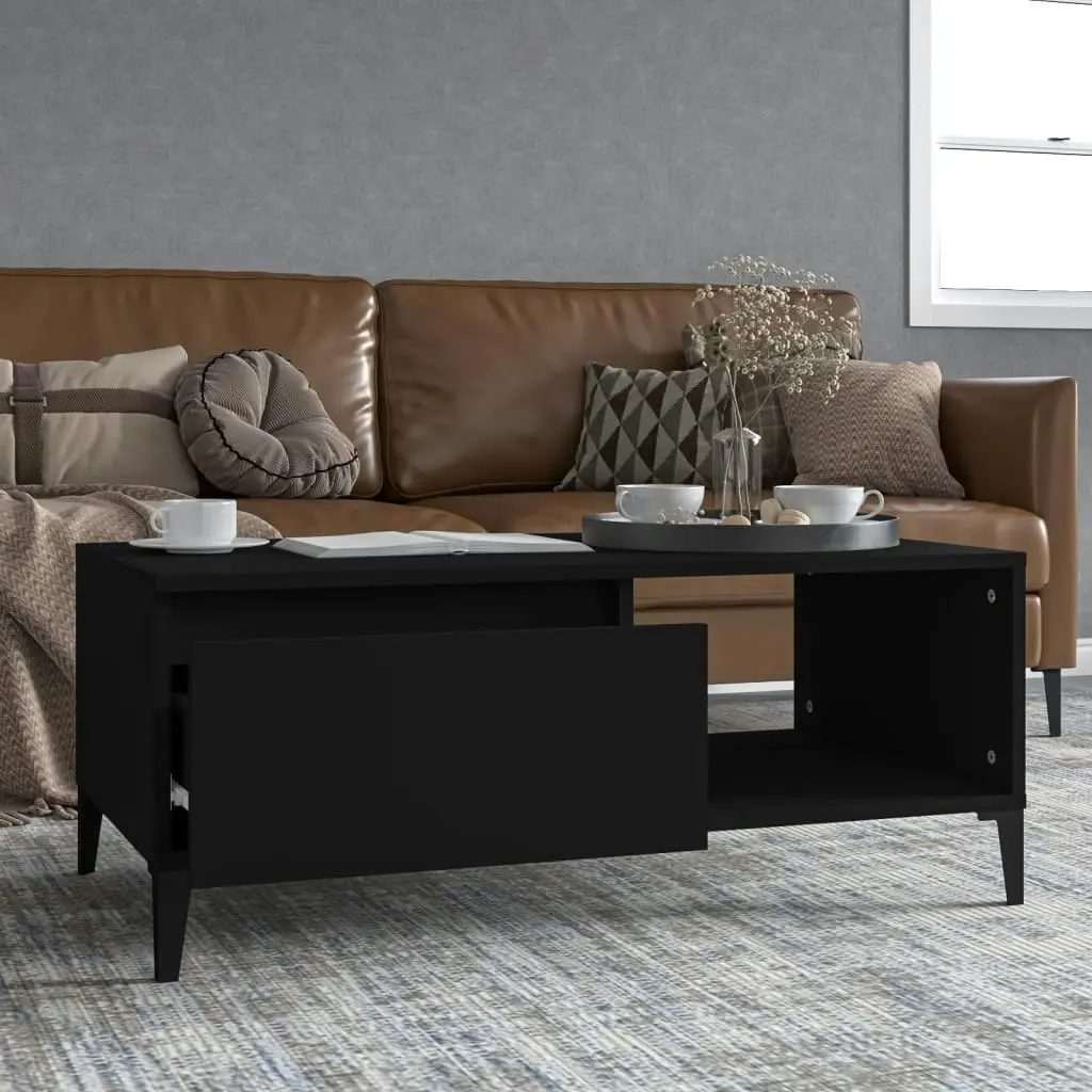 Coffee Table Black 90x50x36.5 cm Engineered Wood 821053