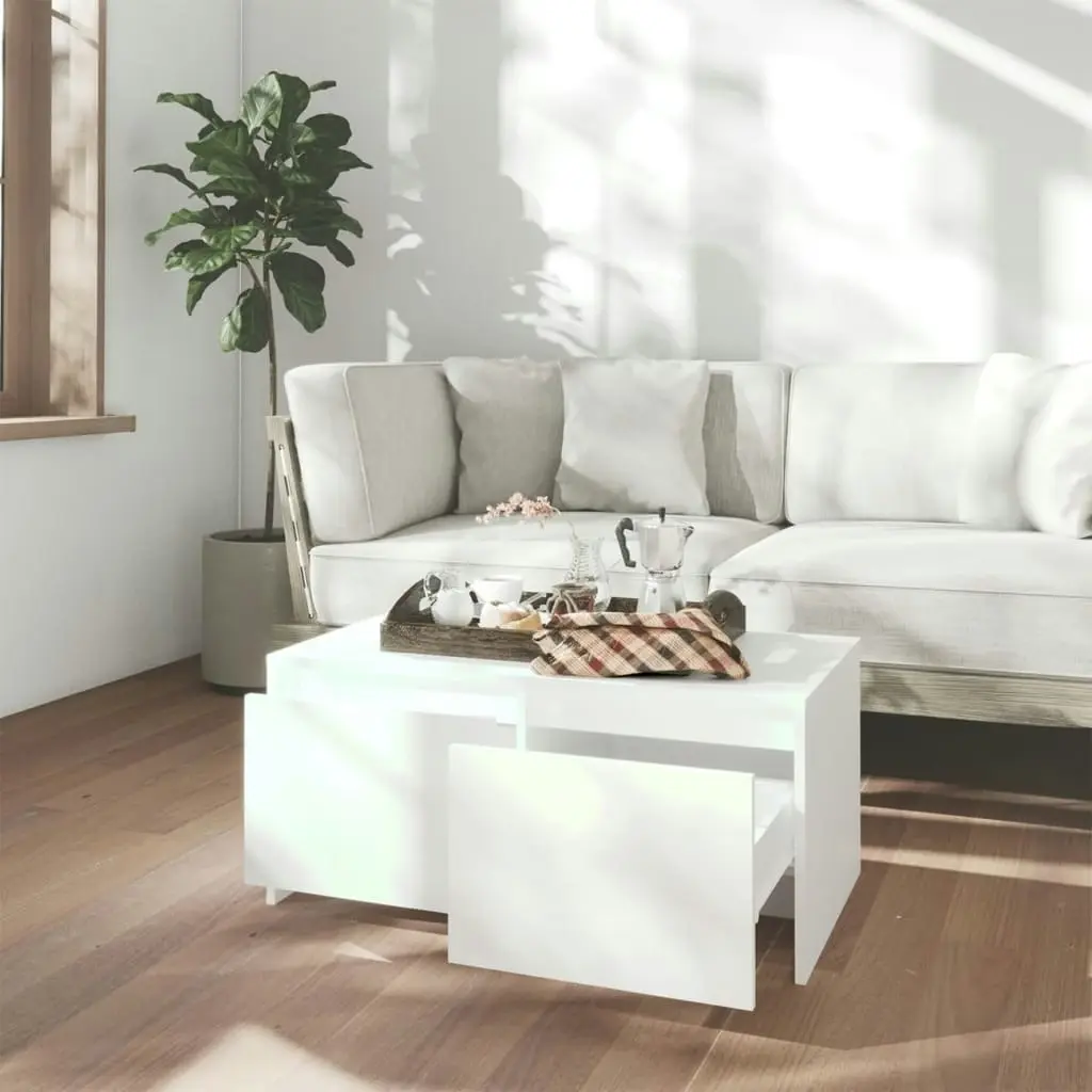 Coffee Table White 90x50x41.5 cm Engineered Wood 809818