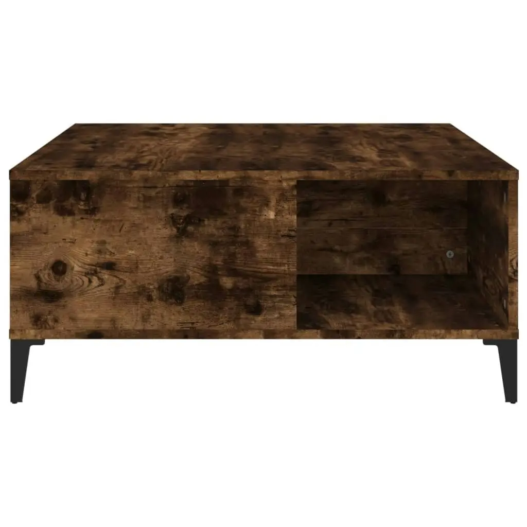 Coffee Table Smoked Oak 80x80x36.5 cm Engineered Wood 821105