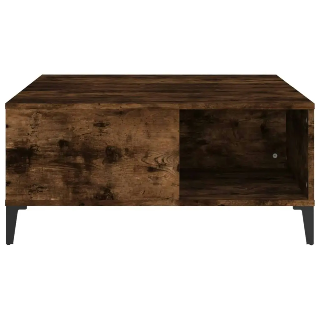 Coffee Table Smoked Oak 80x80x36.5 cm Engineered Wood 821105