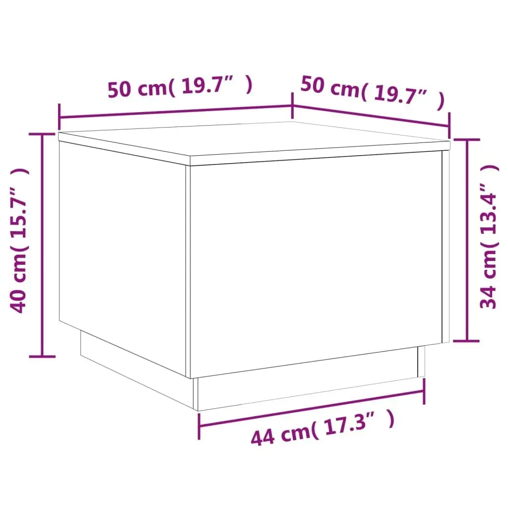 Coffee Table with LED Lights Black 50x50x40 cm 839869