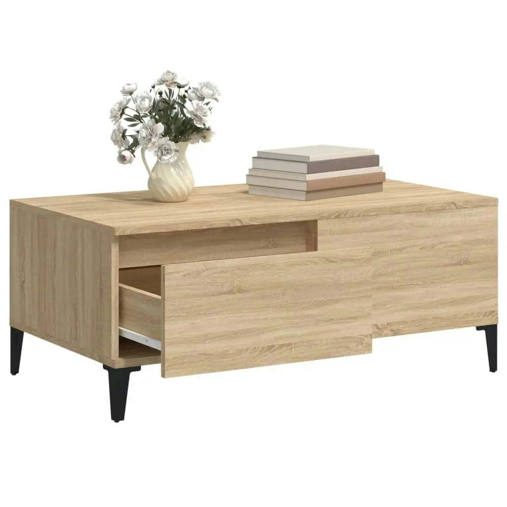 Coffee Table Sonoma Oak 90x50x36.5 cm Engineered Wood 821119