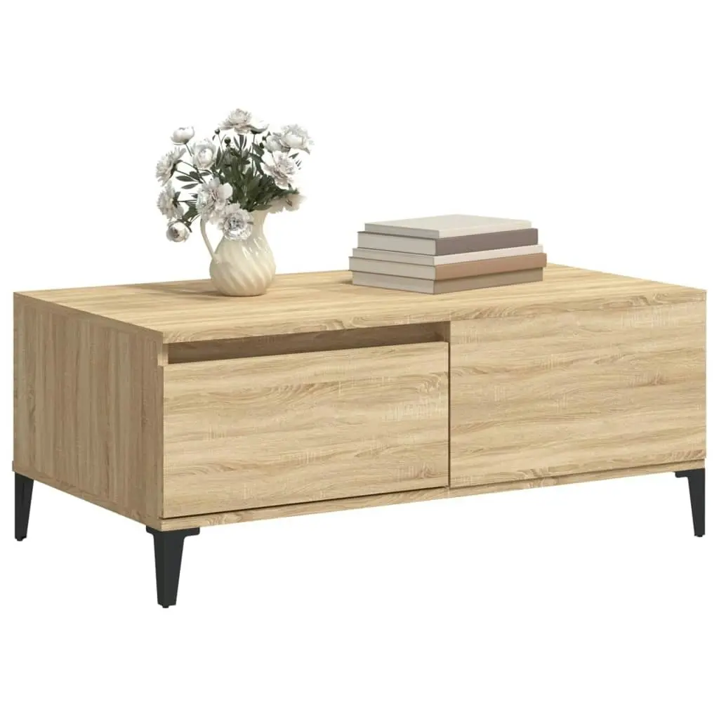 Coffee Table Sonoma Oak 90x50x36.5 cm Engineered Wood 821119