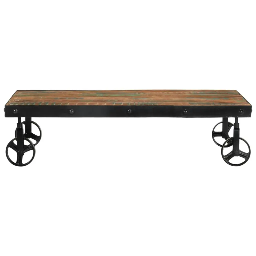 Coffee Table with Wheels 100x60x26 cm Solid Wood Reclaimed 338016