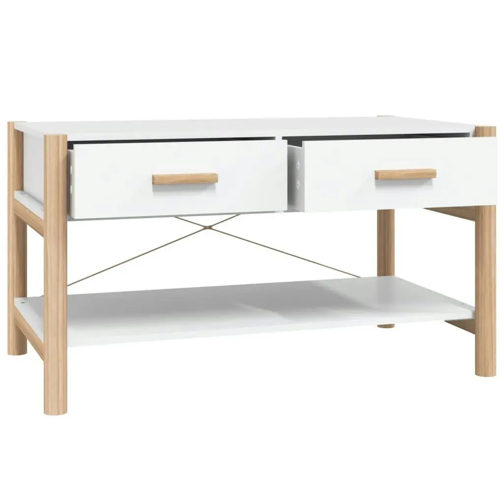 Coffee Table White 82x48x45 cm Engineered Wood 345663