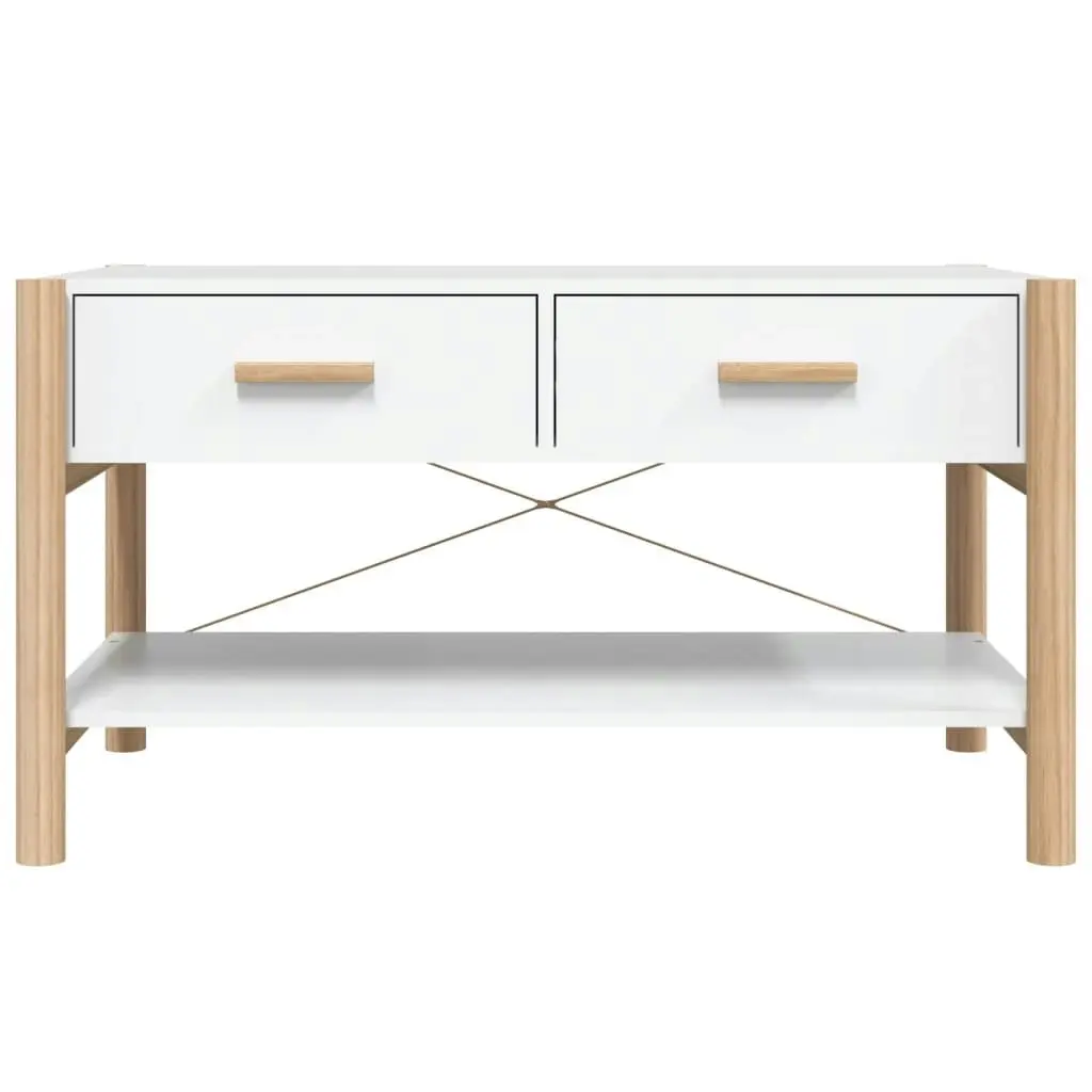 Coffee Table White 82x48x45 cm Engineered Wood 345663