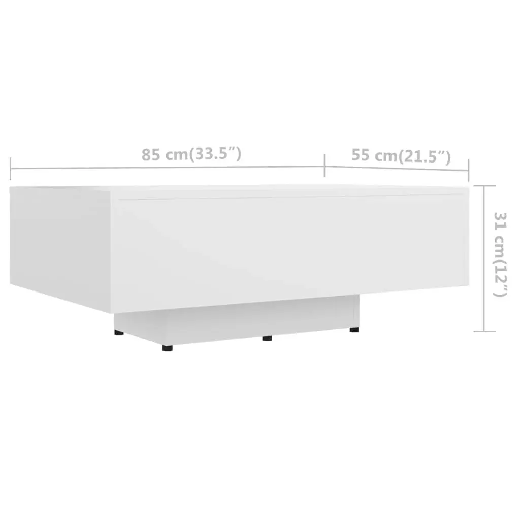 Coffee Table White 85x55x31 cm Engineered Wood 803380