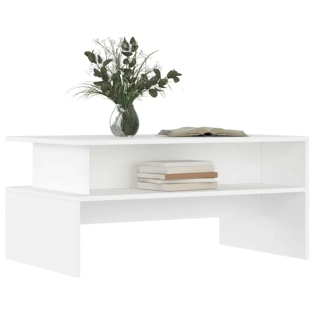 Coffee Table White 90x55x42.5 cm Engineered Wood 834278